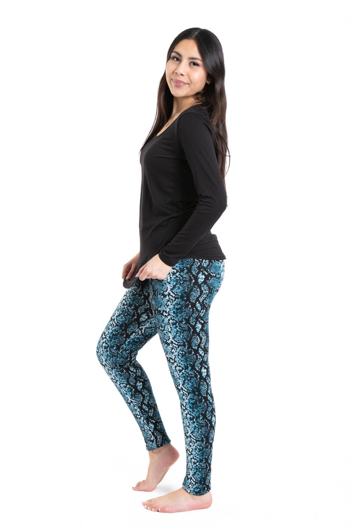Blue Snake - Cozy Lined Leggings