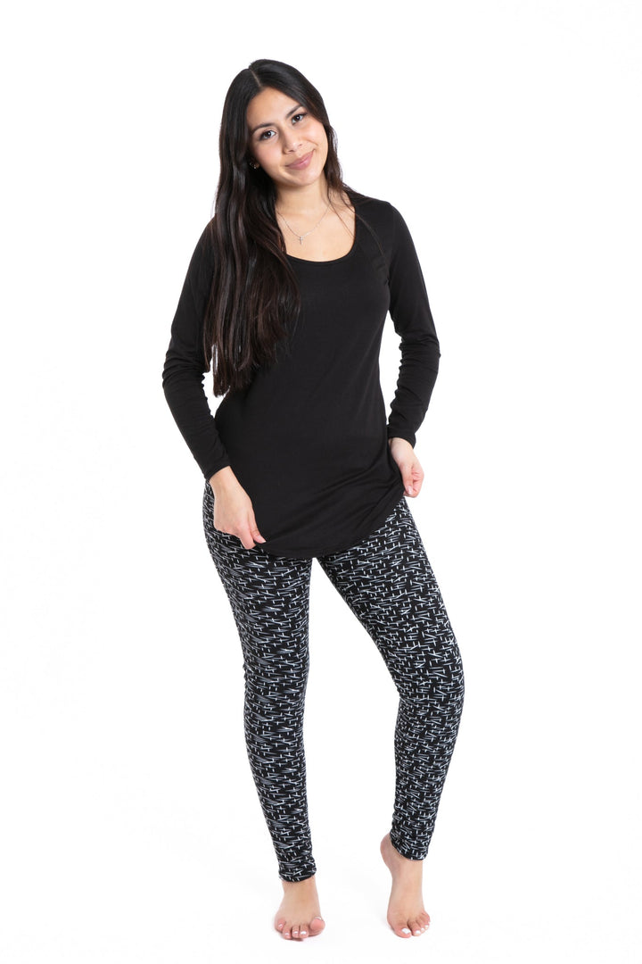 White Lines - Cozy Lined Leggings