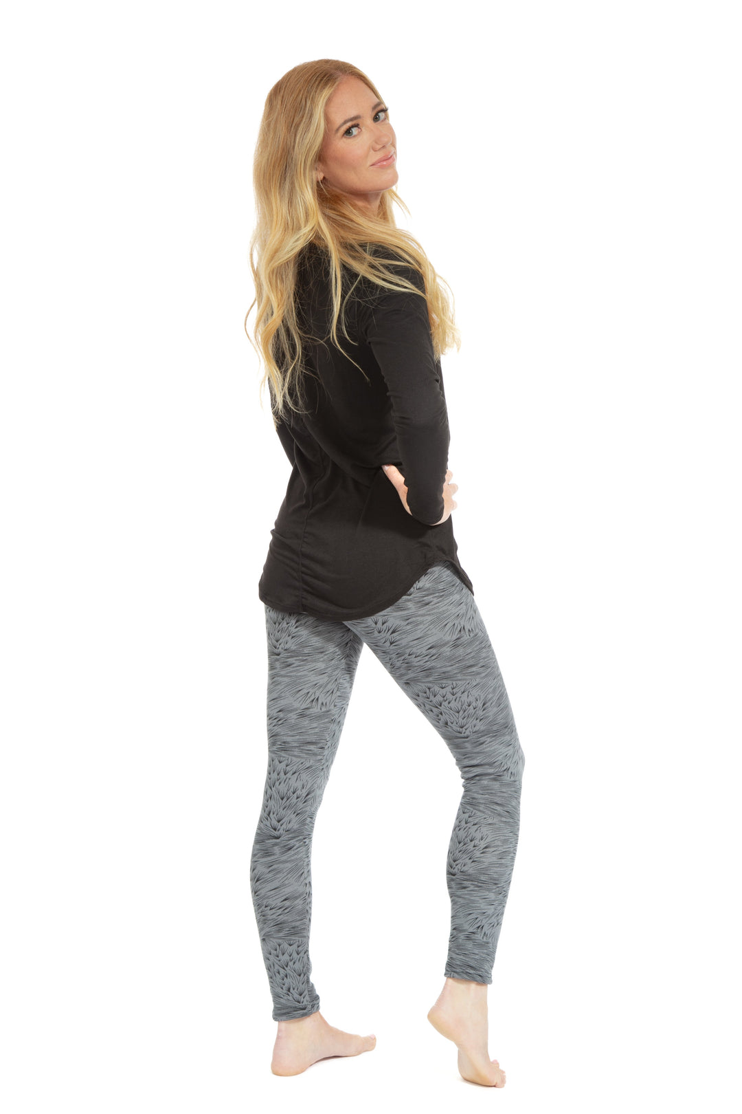 Printed Lines - Cozy Lined Leggings