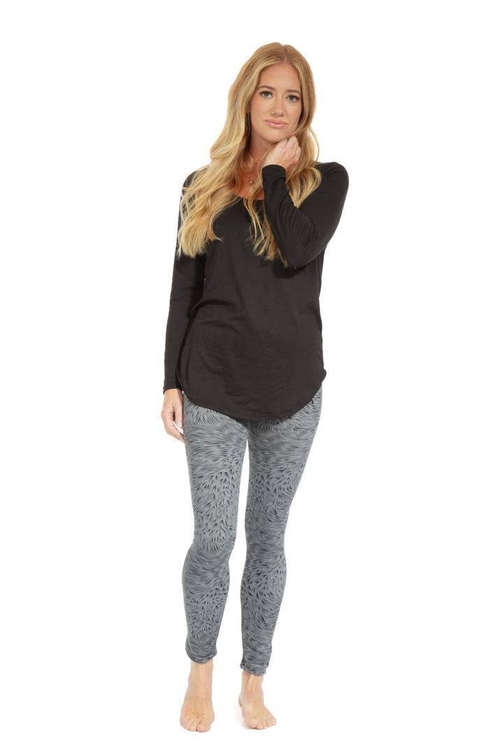 Printed Lines - Cozy Lined Leggings