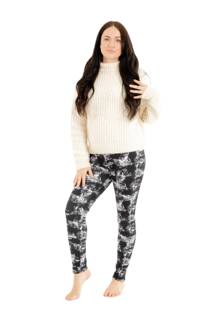 B&W Contrast - Cozy Lined Leggings