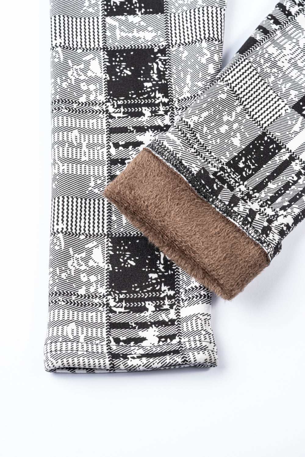 Black & White Abstract - Cozy Lined Leggings