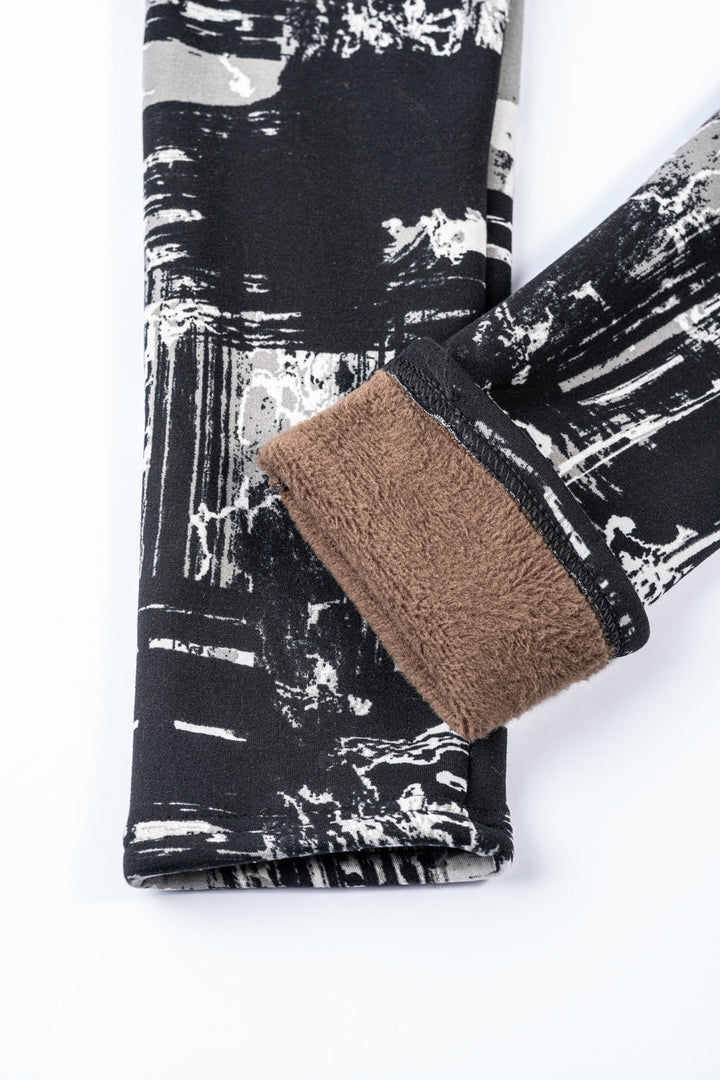 Black & Gray Design - Cozy Lined Leggings