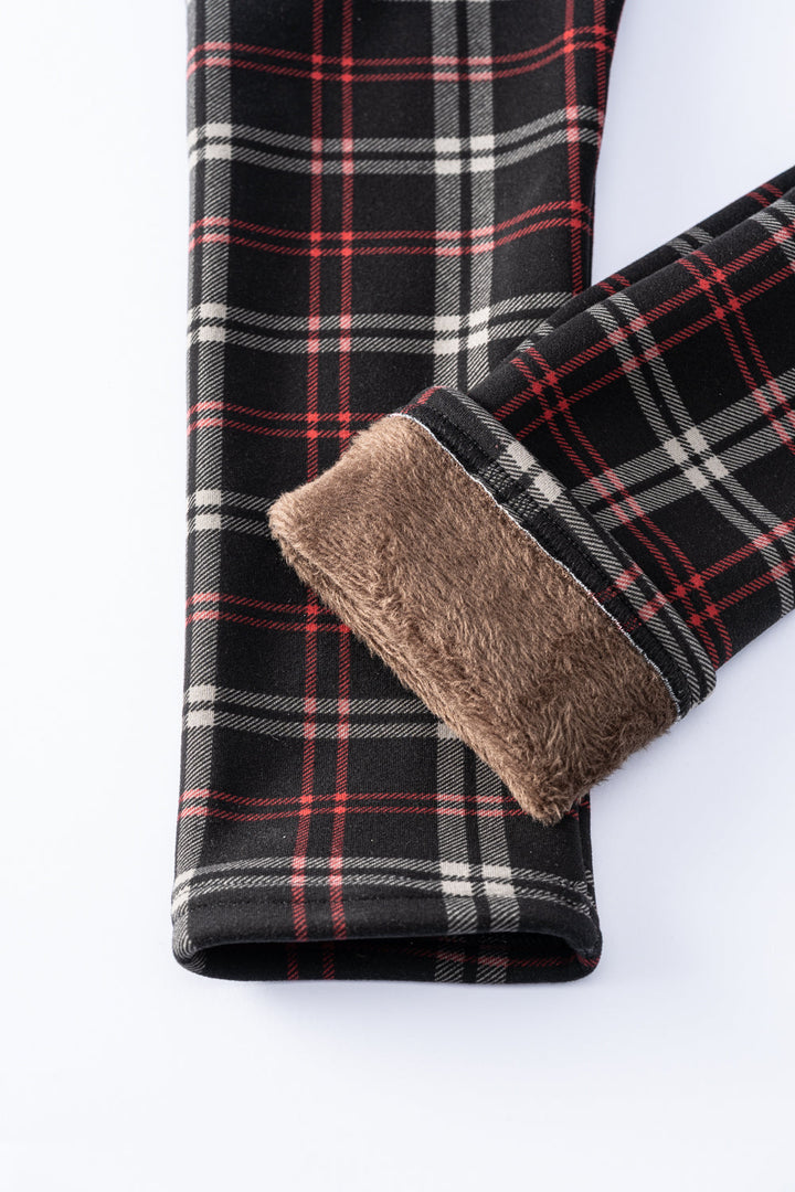 Scottish Red Lines - Cozy Lined Leggings