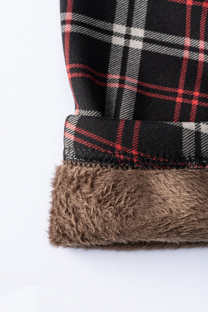 Scottish Red Lines - Cozy Lined Leggings