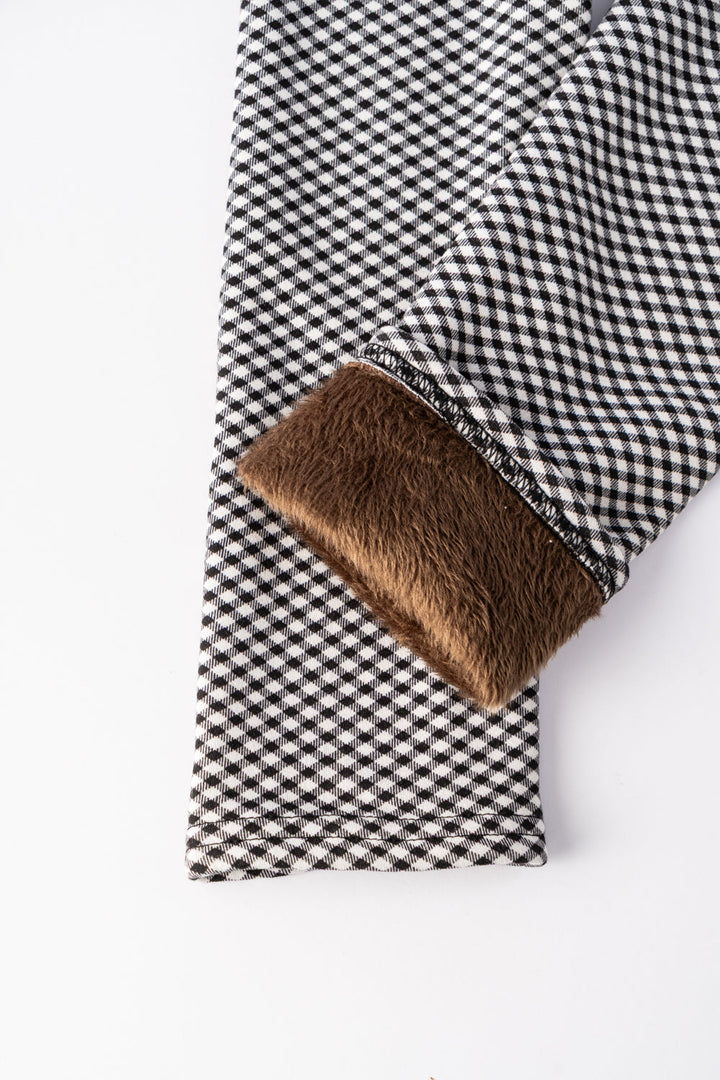 Tiny B&W Checks - Cozy Lined Leggings