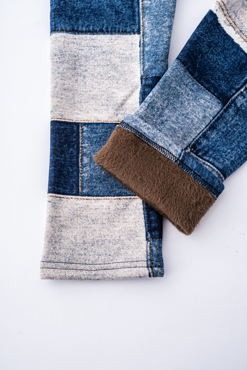Denim Patch - Cozy Lined Leggings