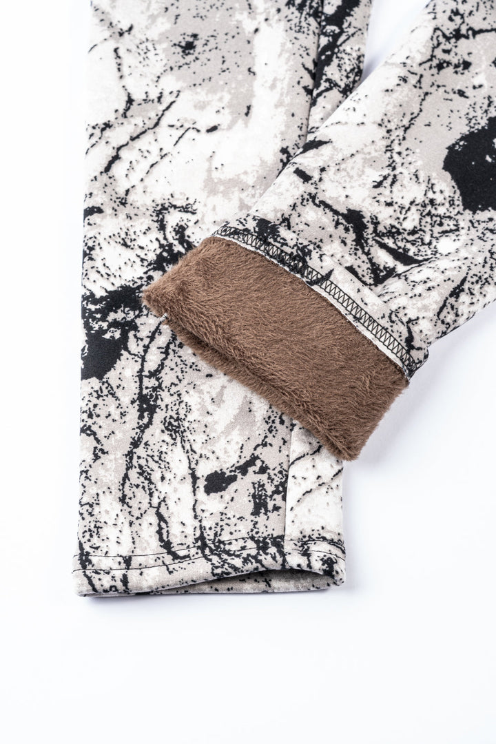 Gray Marble - Cozy Lined Leggings