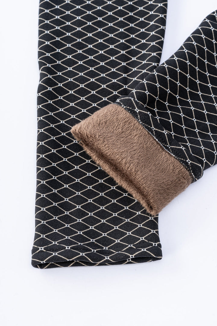 B&W Prints - Cozy Lined Leggings