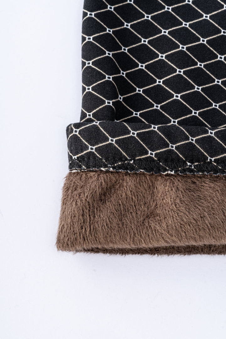 B&W Prints - Cozy Lined Leggings