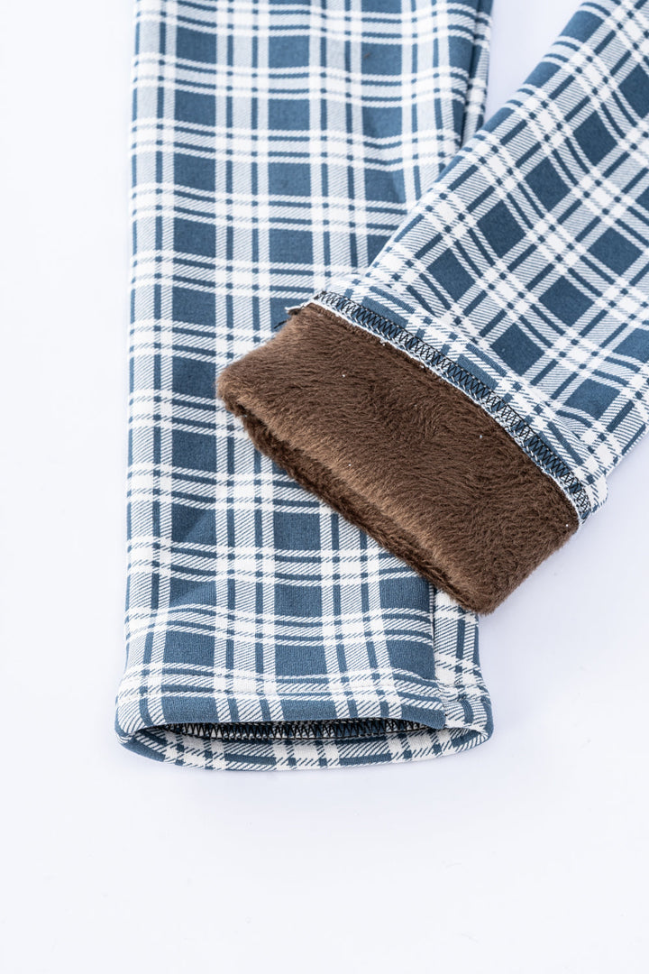 Bluish Tartan - Cozy Lined Leggings