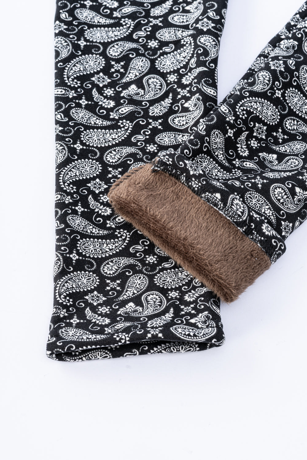 B&W Paisley - Cozy Lined Leggings
