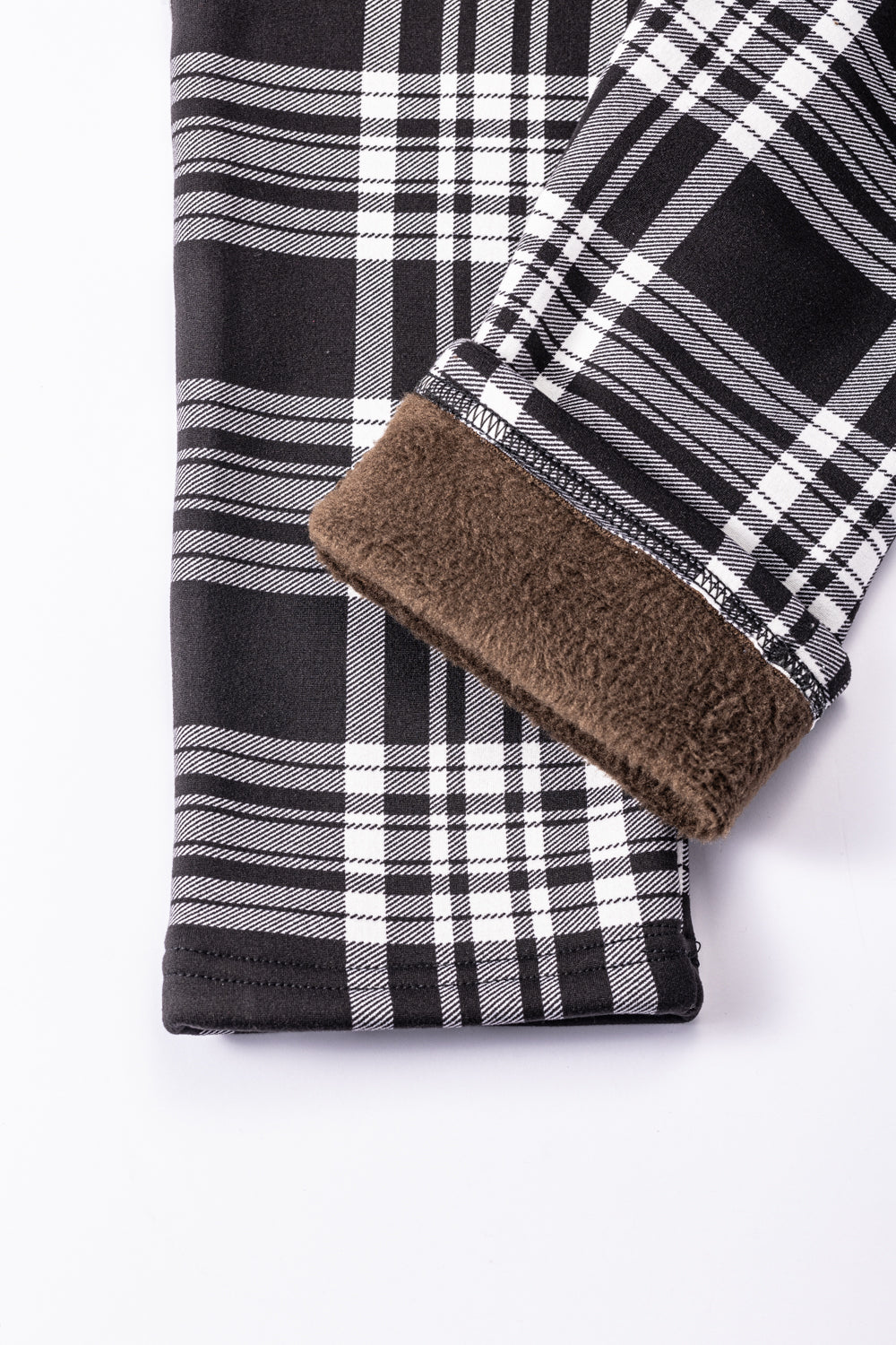 B&W Plaid - Cozy Lined Leggings