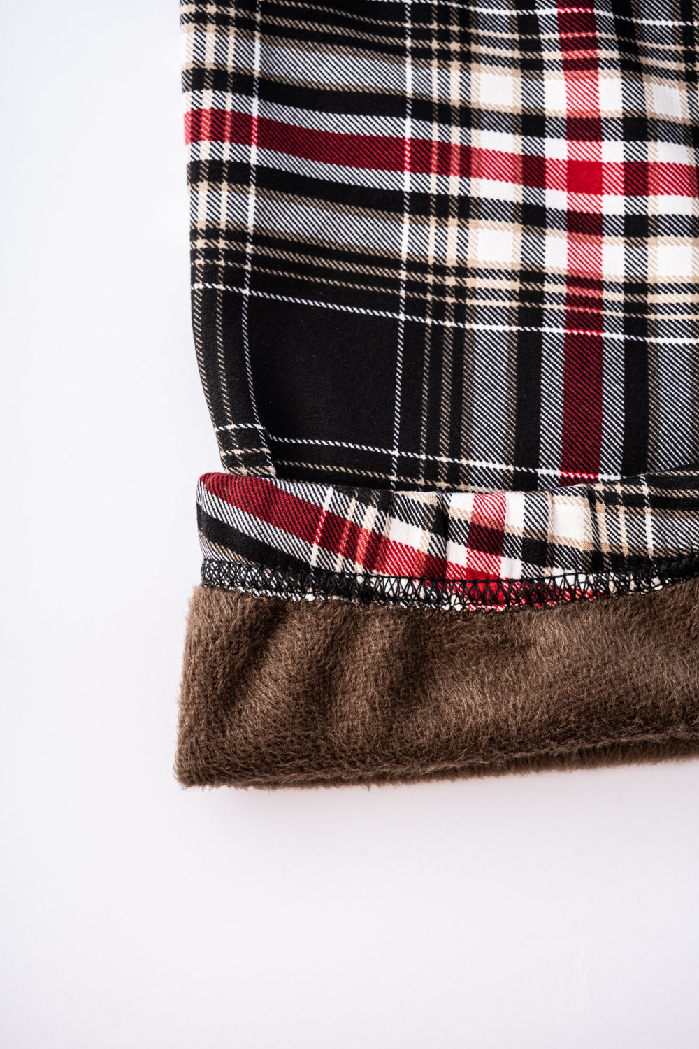 Black Plaid - Cozy Lined Leggings