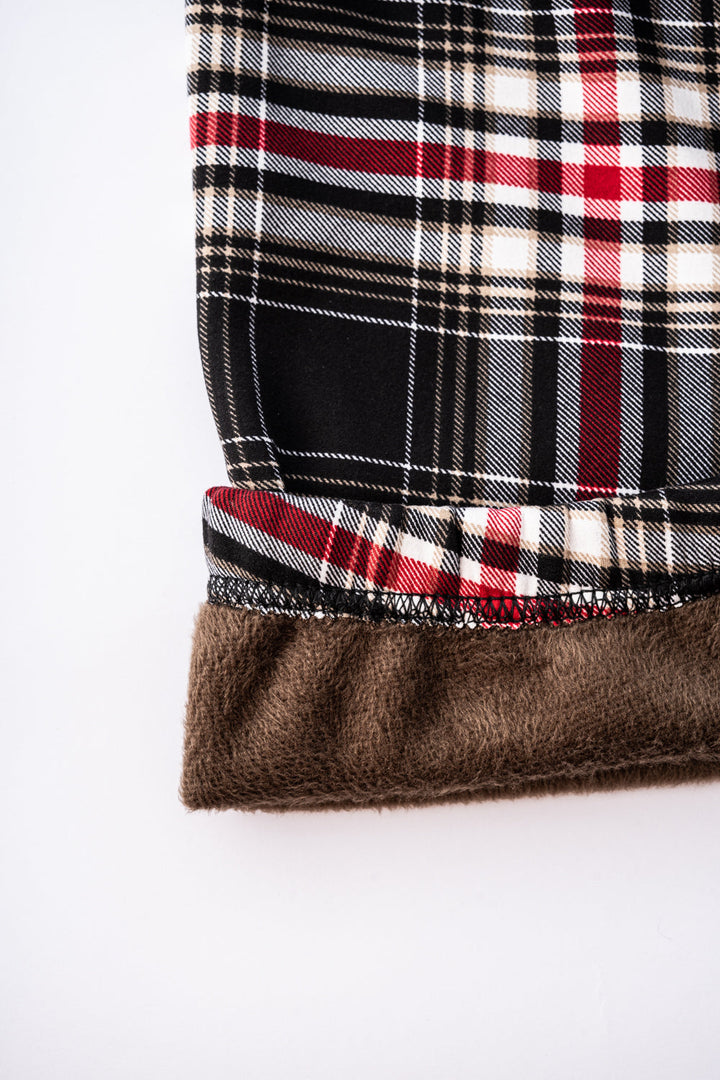 Black Plaid - Cozy Lined Leggings