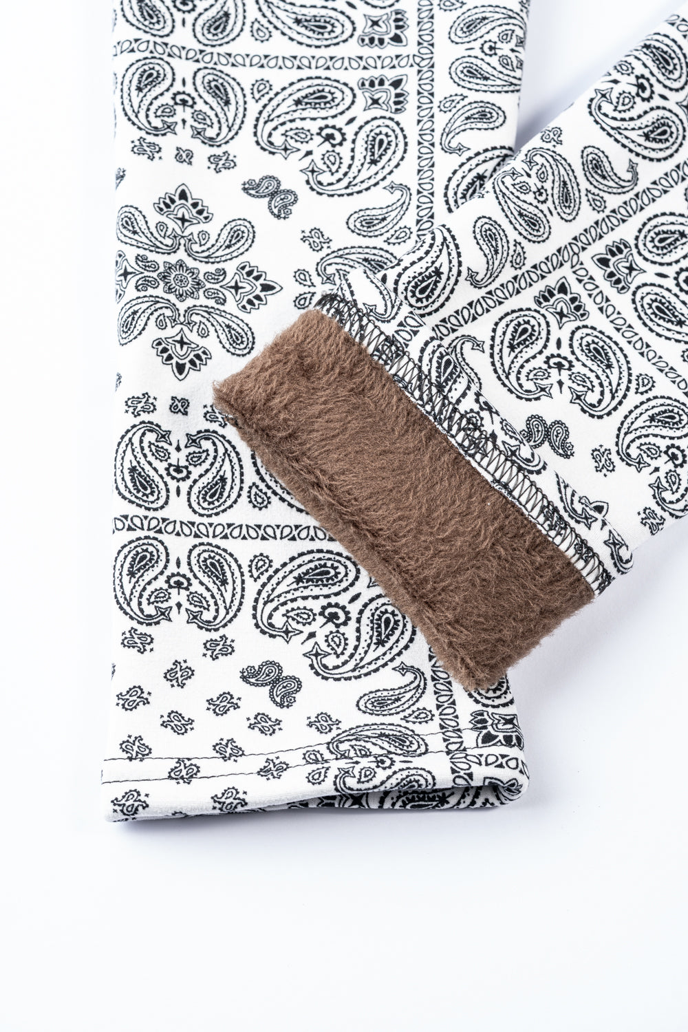 White Paisley- Cozy Lined Leggings