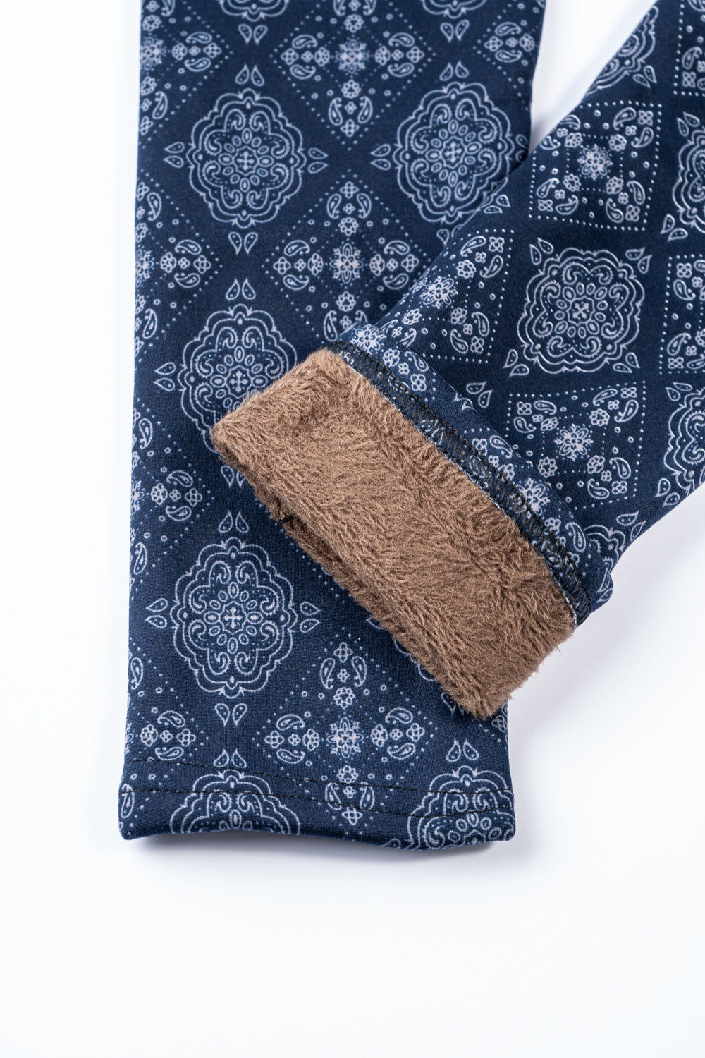 Navy Damask - Cozy Lined Leggings