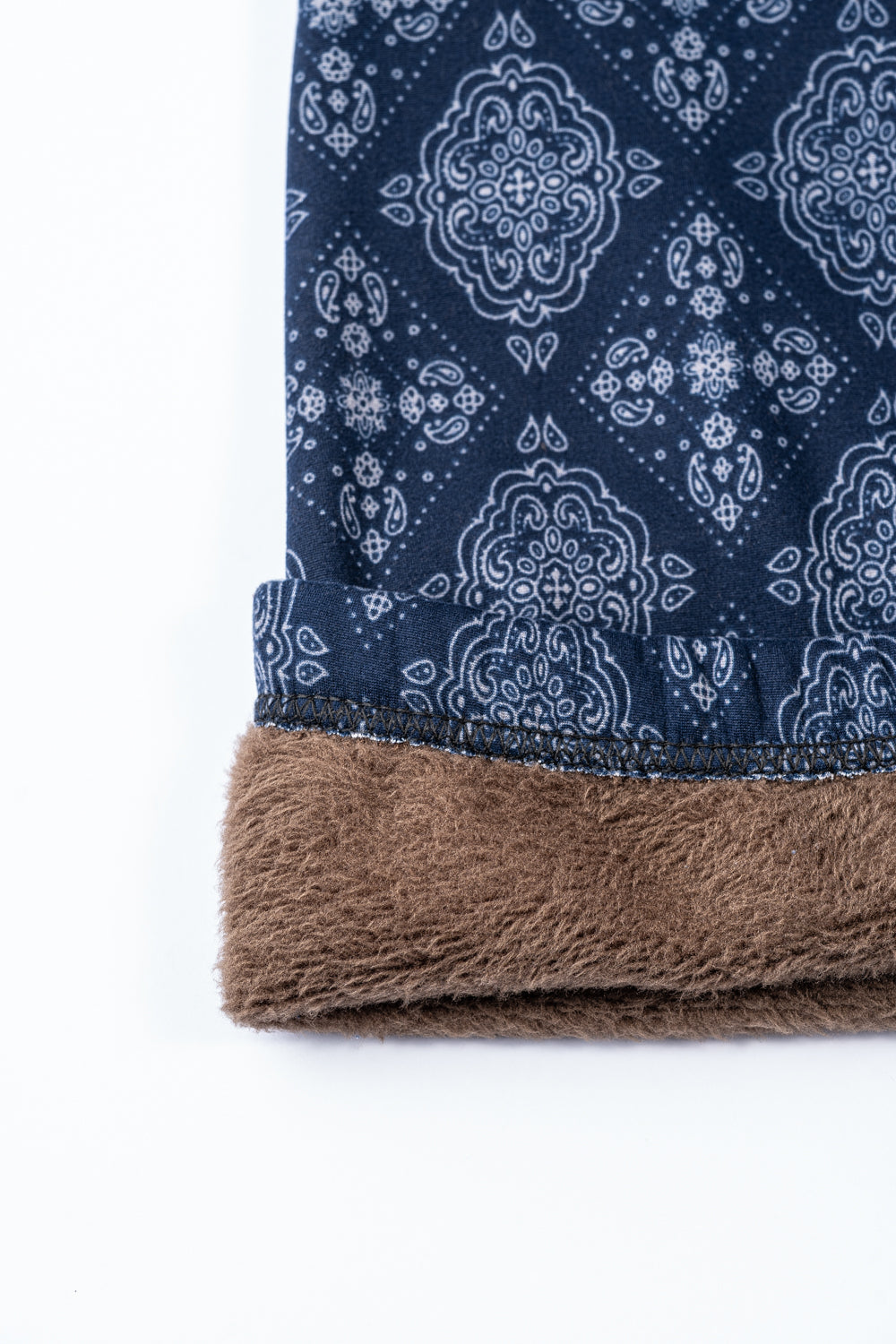 Navy Damask - Cozy Lined Leggings