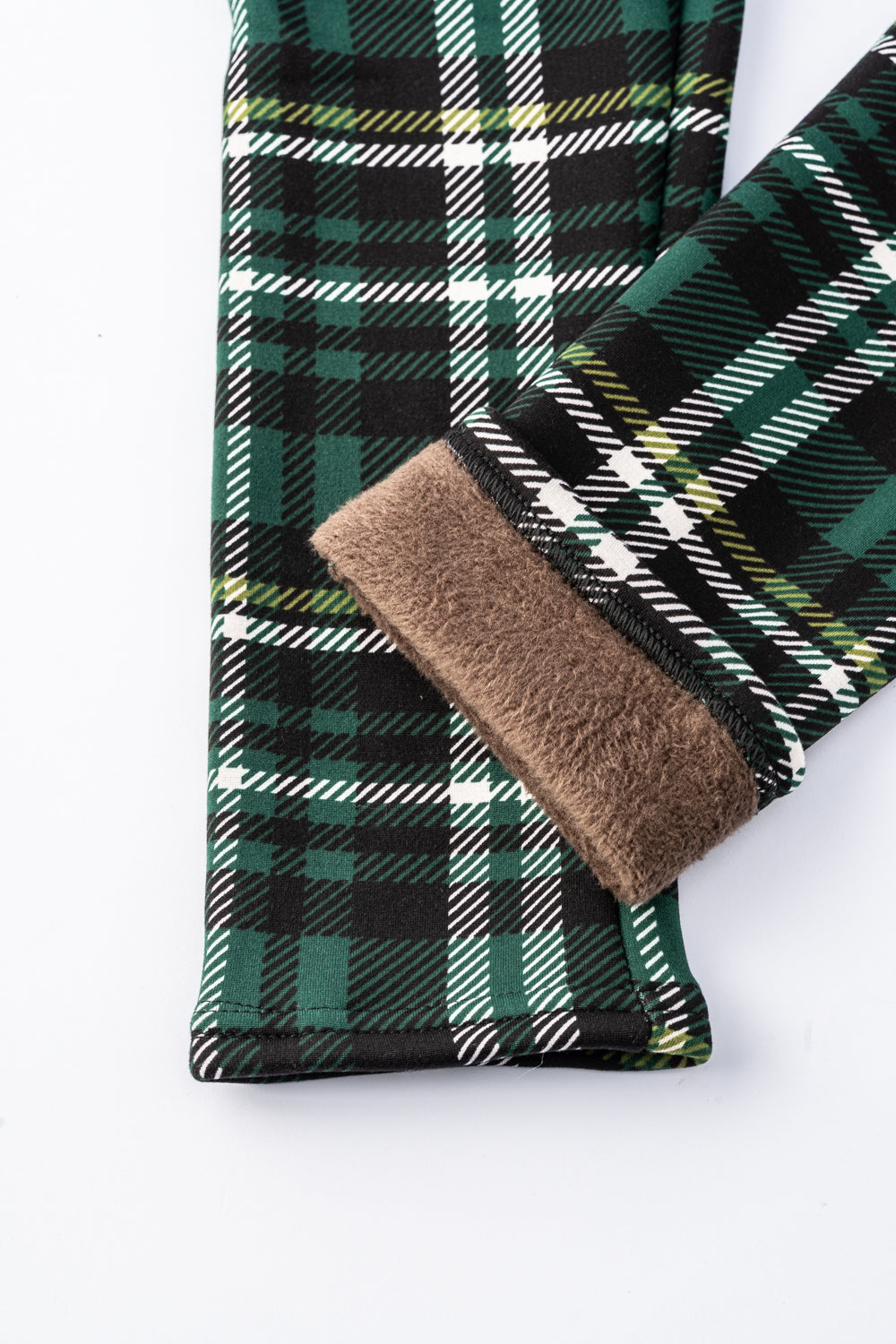 Green Tartan - Cozy Lined Leggings