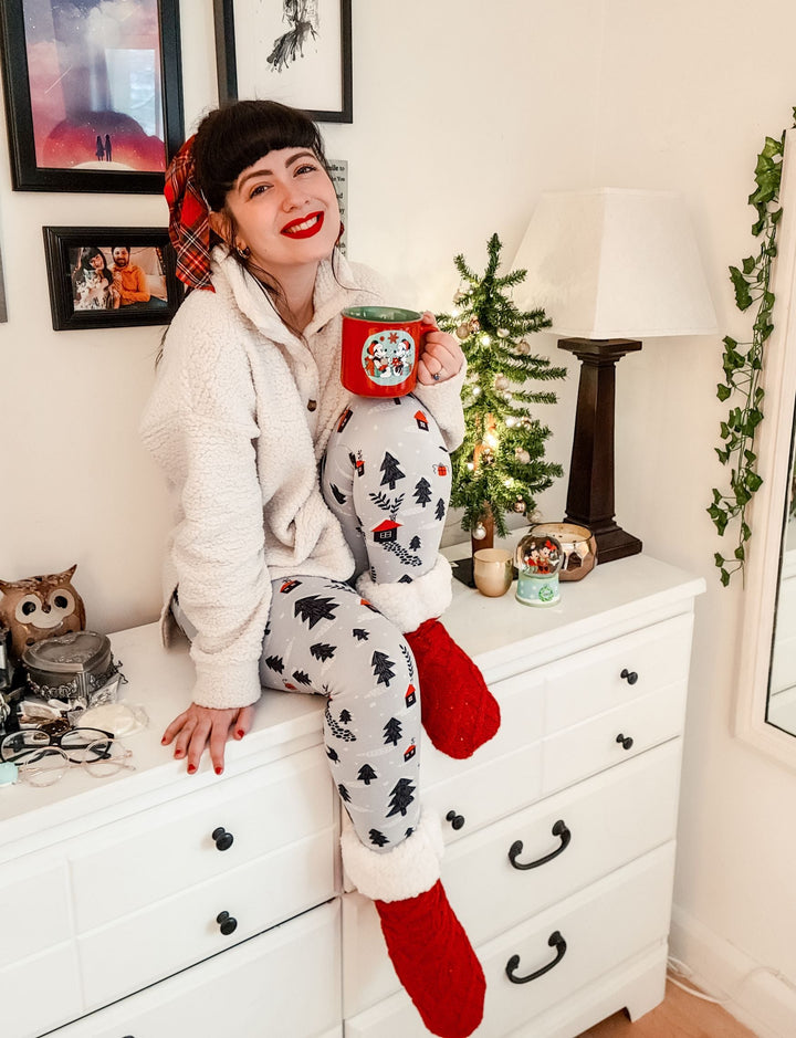 Red - Cozy Slipper Socks