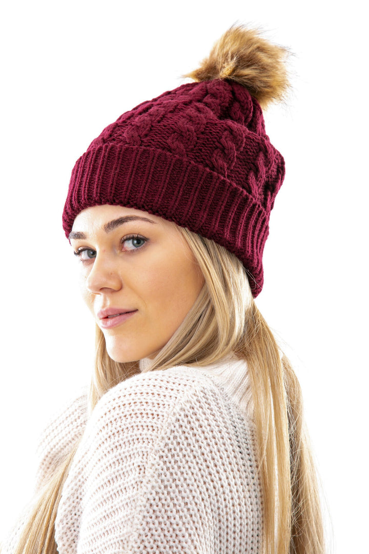 Burgundy - Cozy Lined Hat