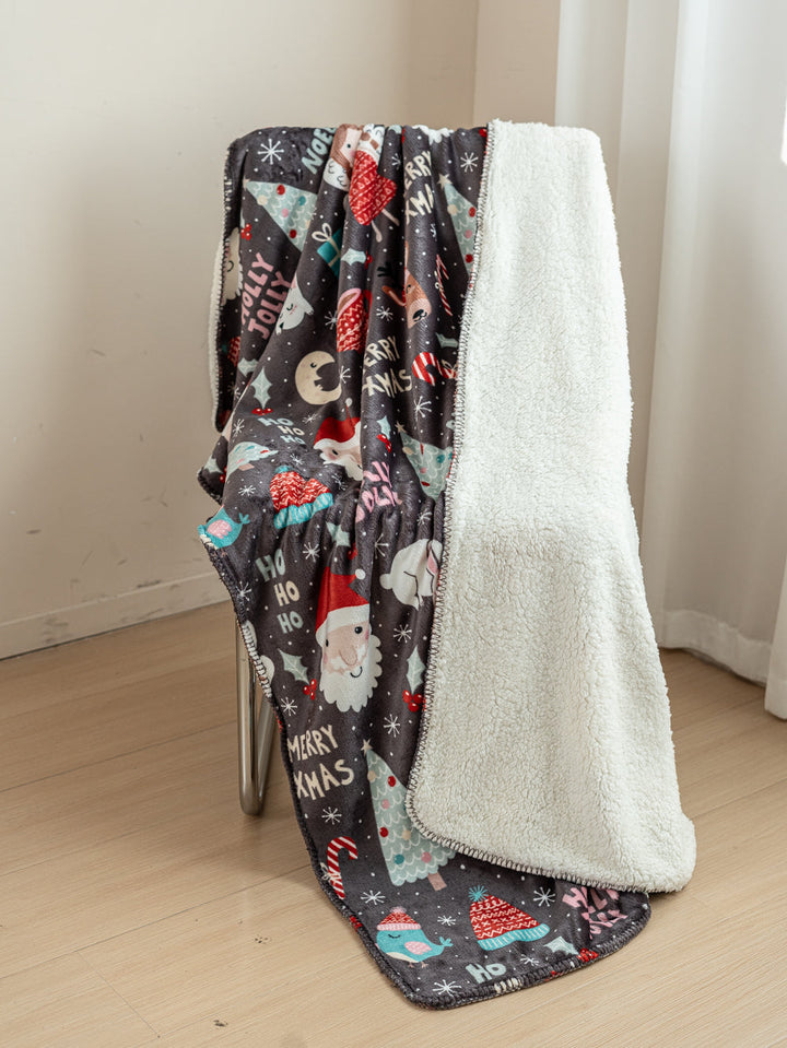 Holly Jolly Xmas - Sherpa Blanket