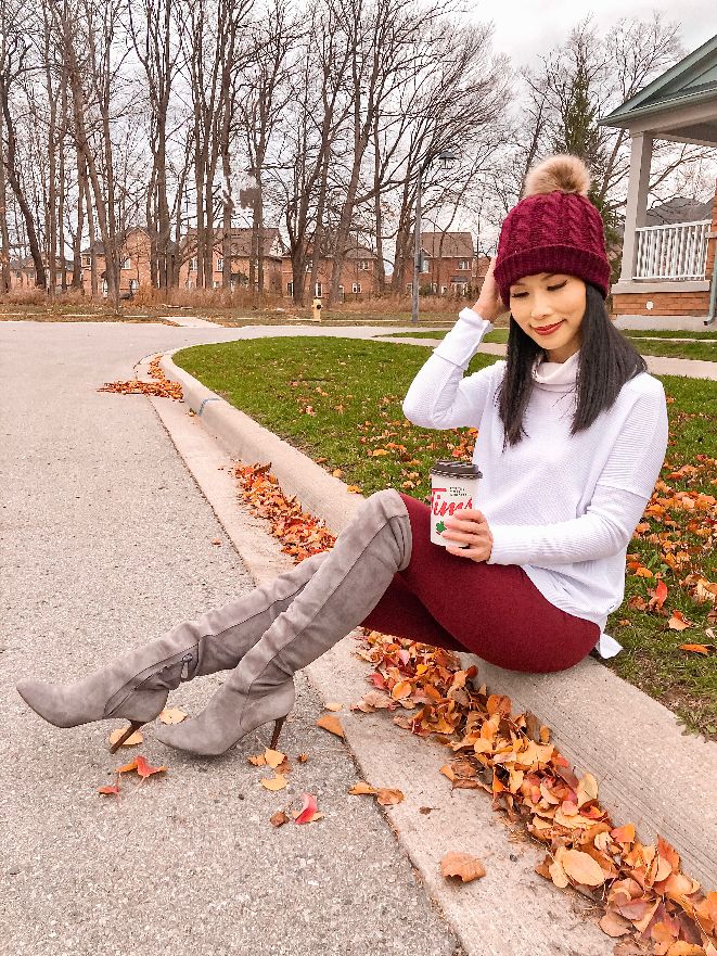 Burgundy - Cozy Lined Leggings