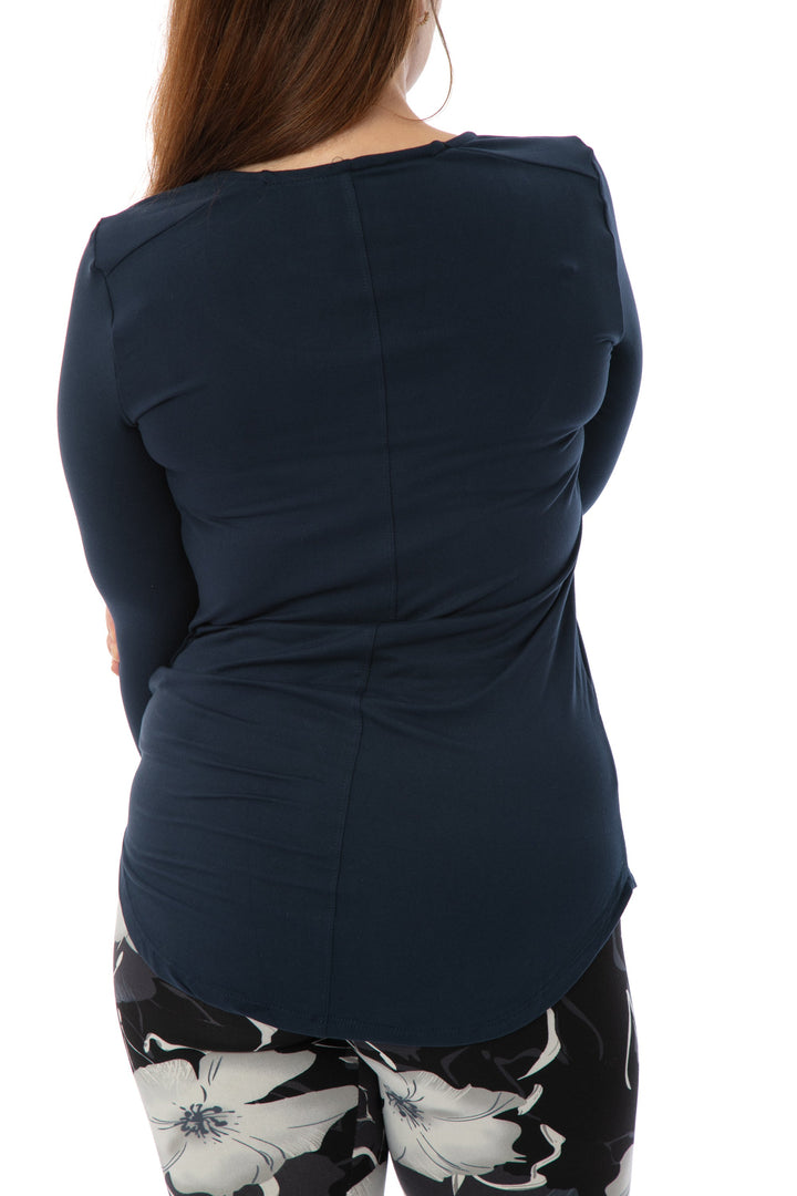 Deep Blue - Long Sleeve Tunic Top