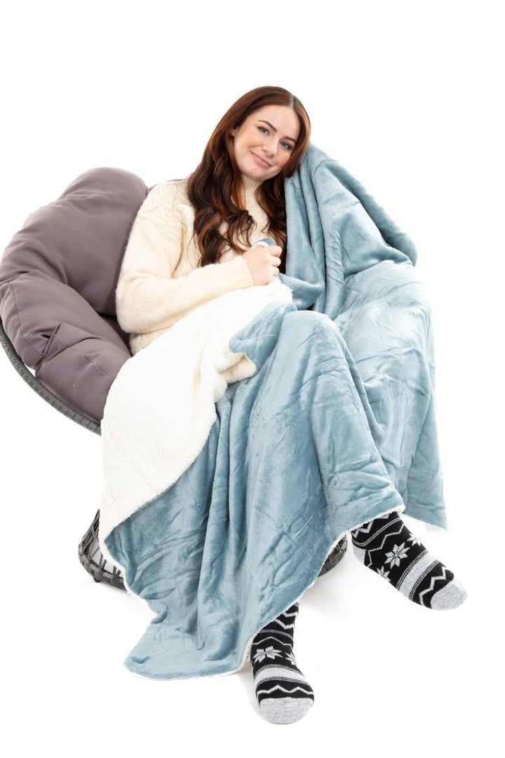 Bluish Grey - Sherpa Blanket