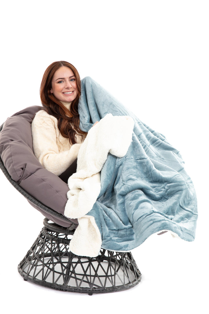 Bluish Grey - Sherpa Blanket