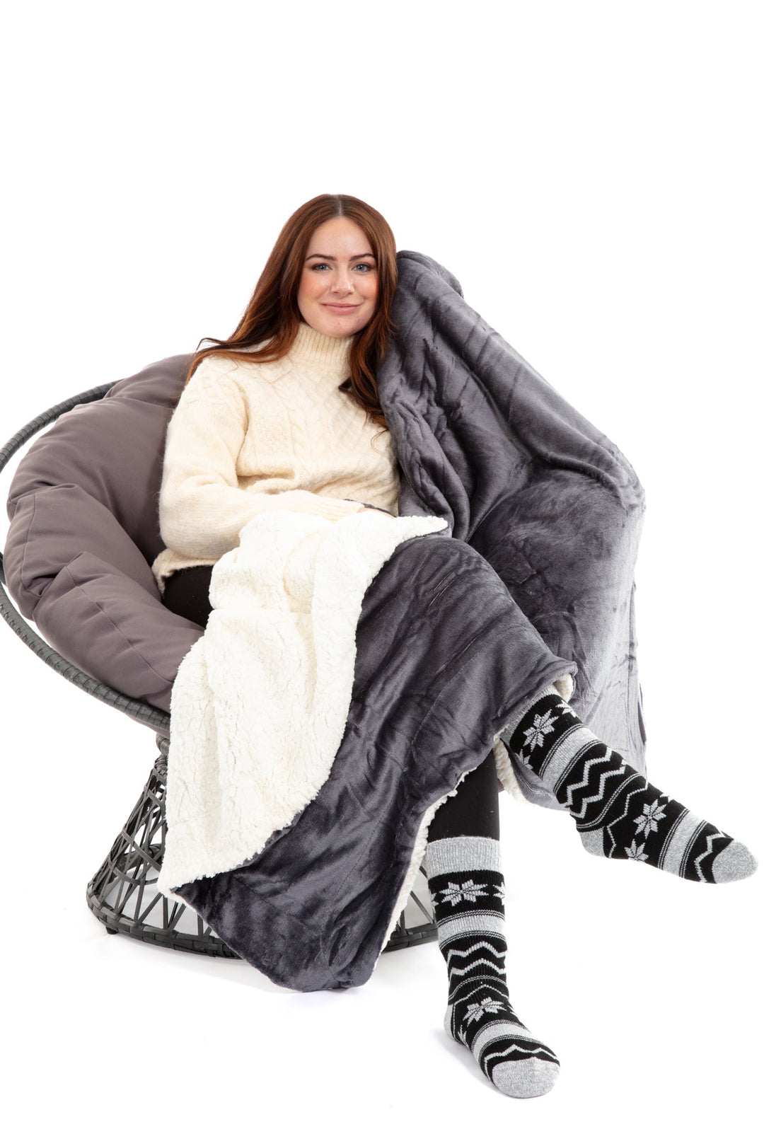 Dark Grey - Sherpa Blanket