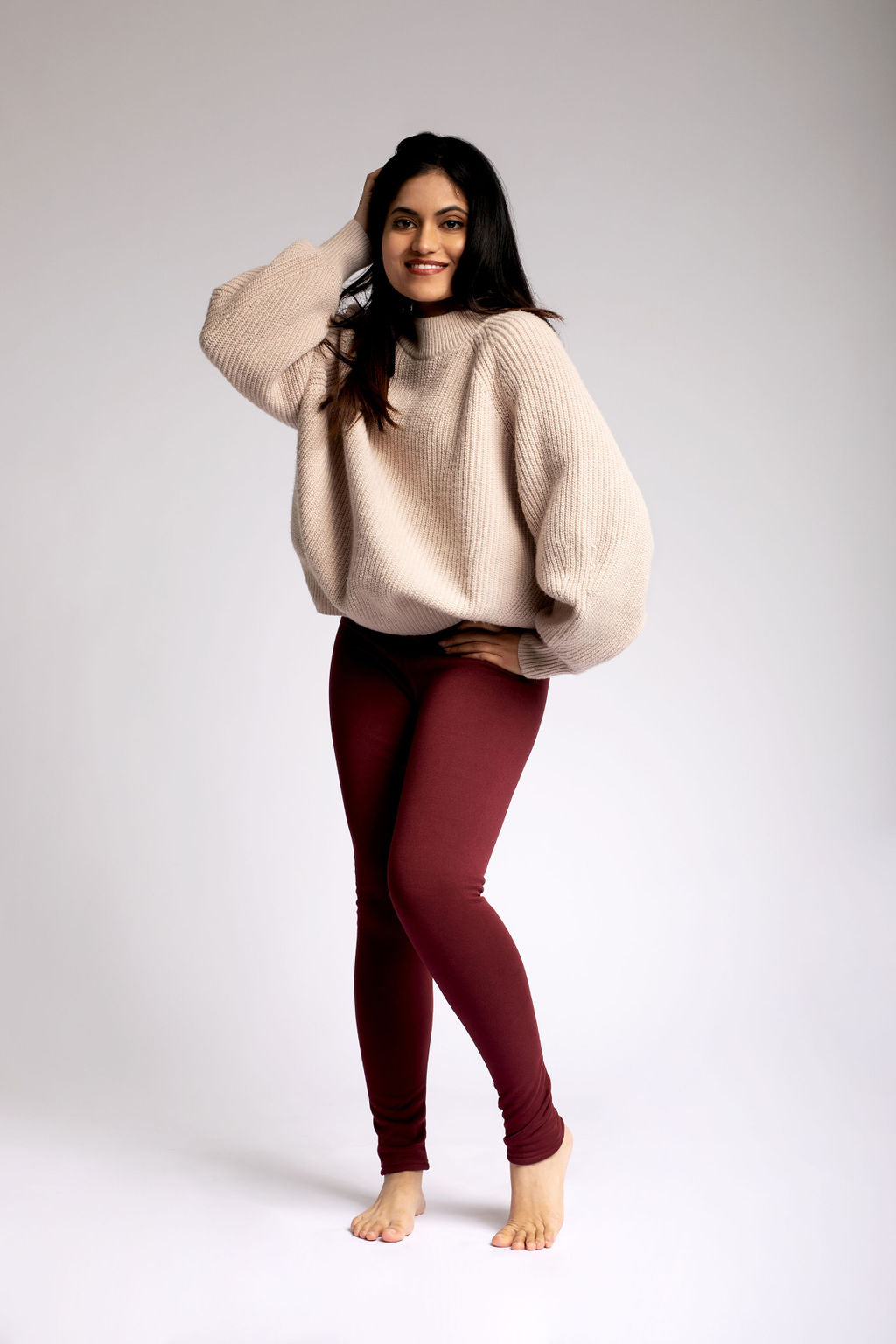 Burgundy - Cozy Lined Leggings