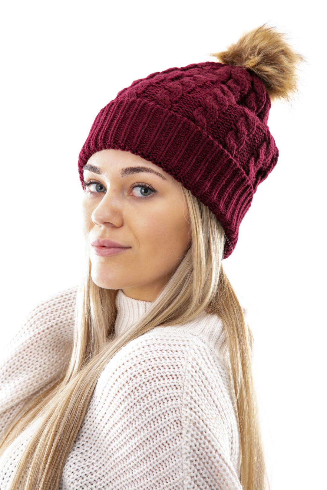 Burgundy - Cozy Lined Hat