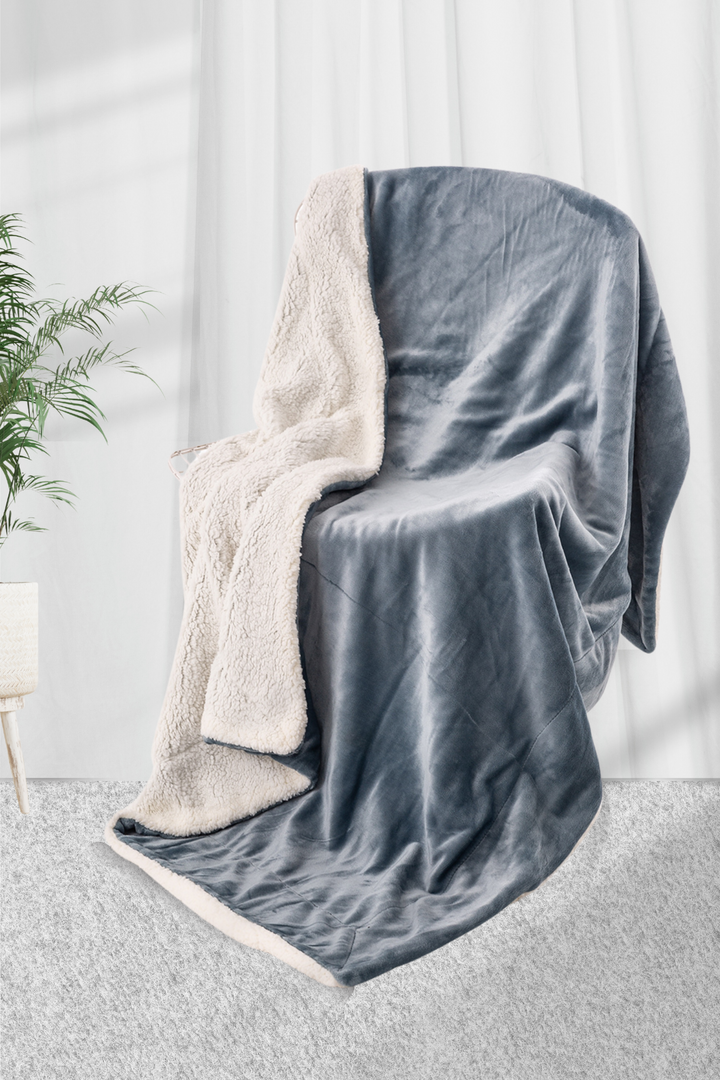 Bluish Grey - Sherpa Blanket