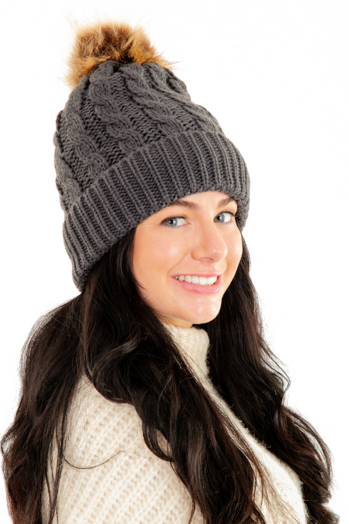 Dark Gray - Cozy Lined Hat