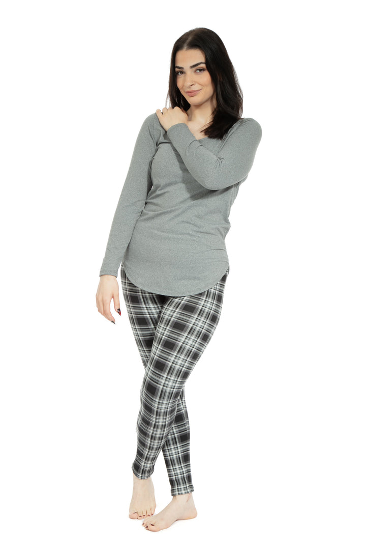 Black & White Tartan - Cozy Lined Leggings