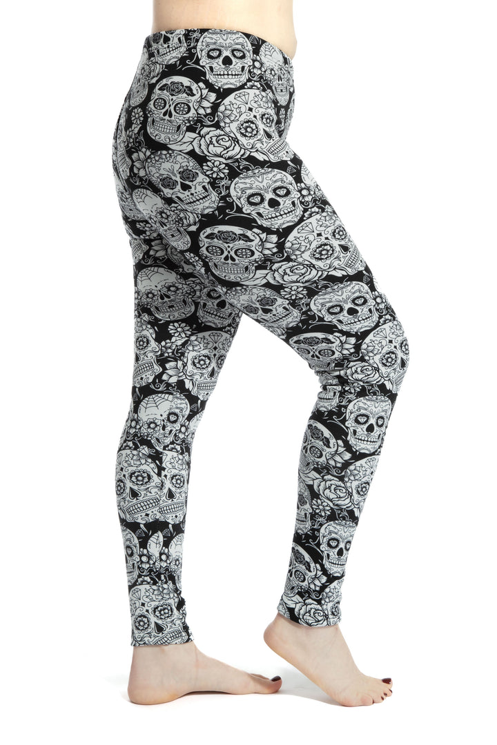 White Skull - Cozy Lined Leggings