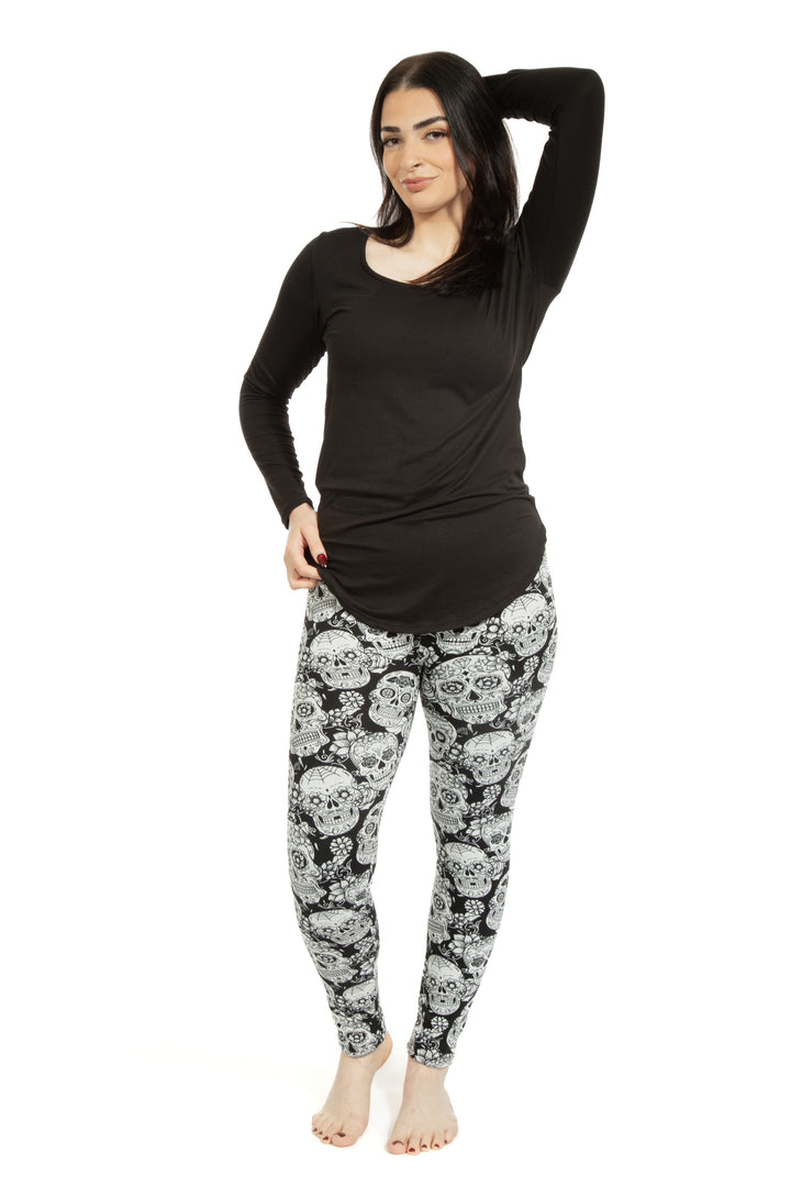 White Skull - Cozy Lined Leggings