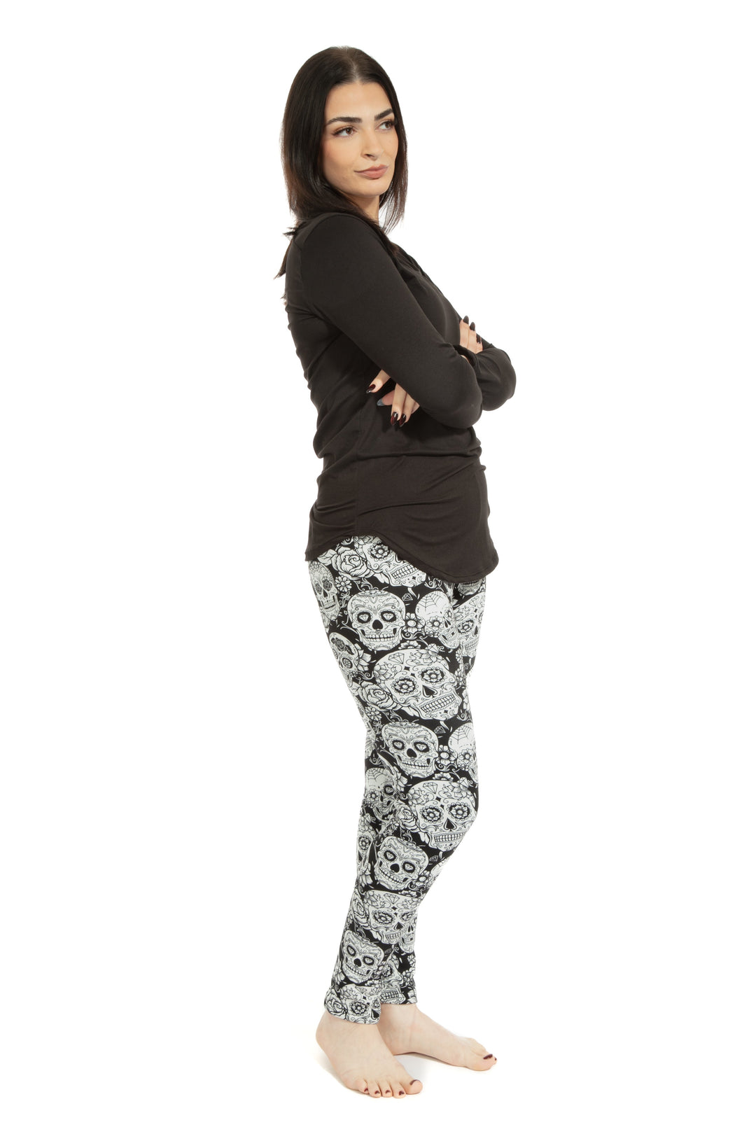 White Skull - Cozy Lined Leggings