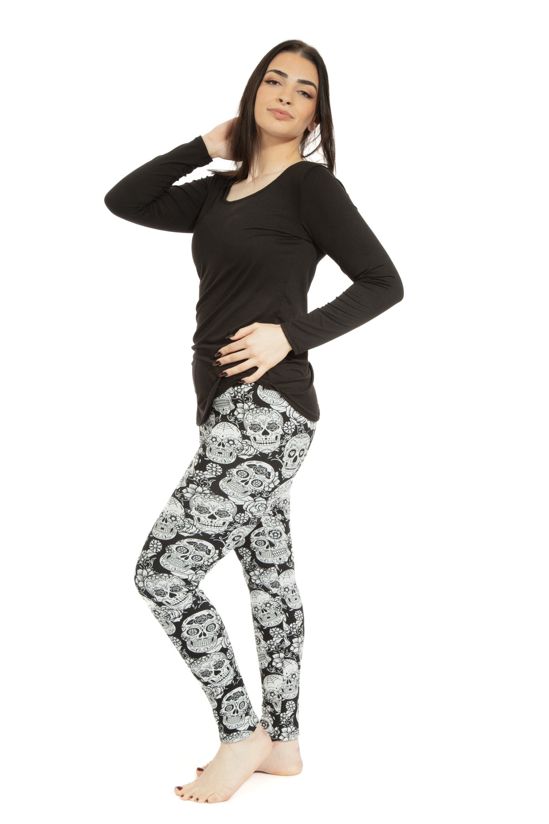 White Skull - Cozy Lined Leggings