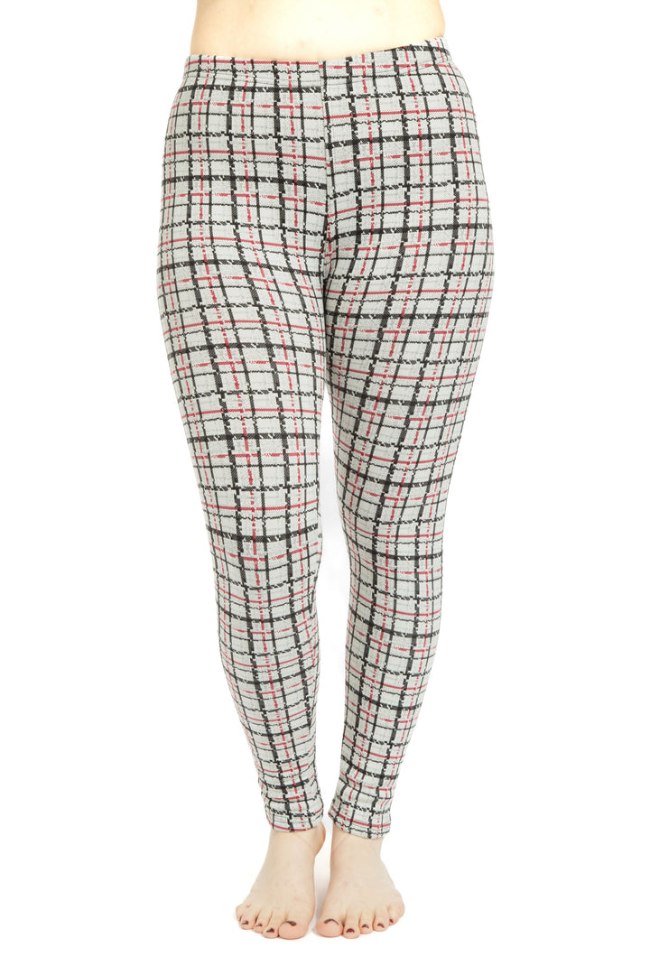 Light Gray Tartan - Cozy Lined Leggings