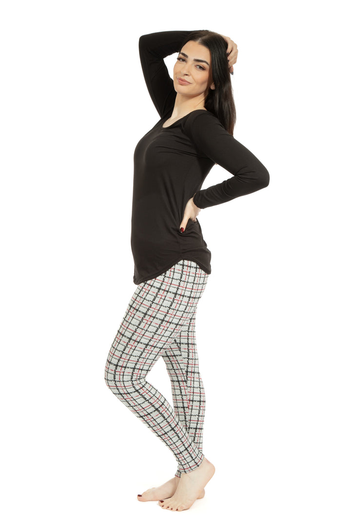 Light Gray Tartan - Cozy Lined Leggings