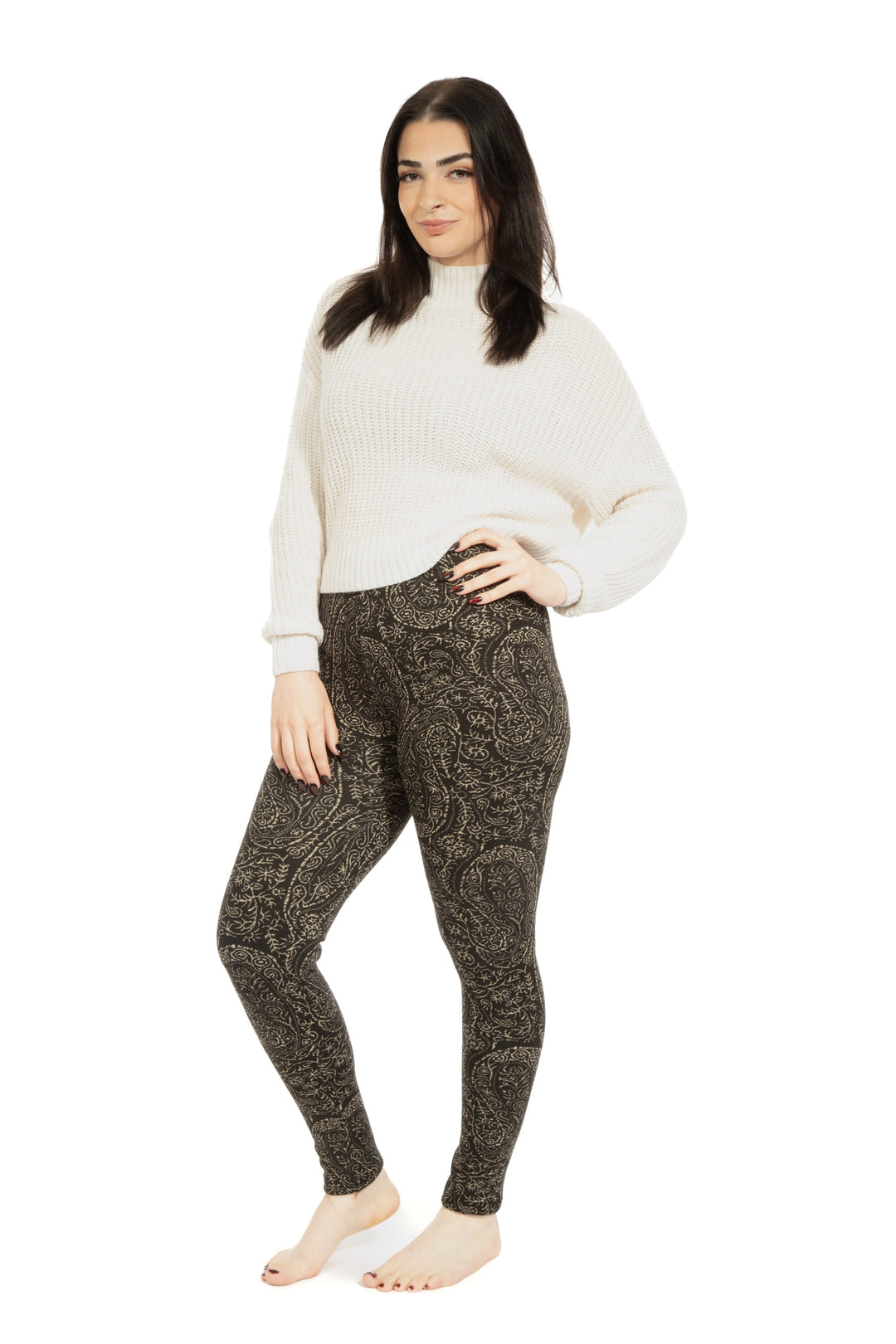 Golden Arabesques - Cozy Lined Leggings
