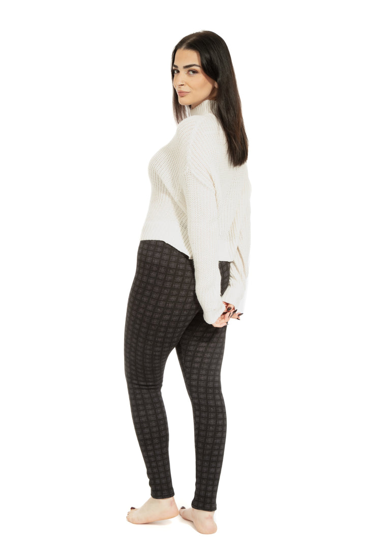 Black Gingham - Cozy Lined Leggings