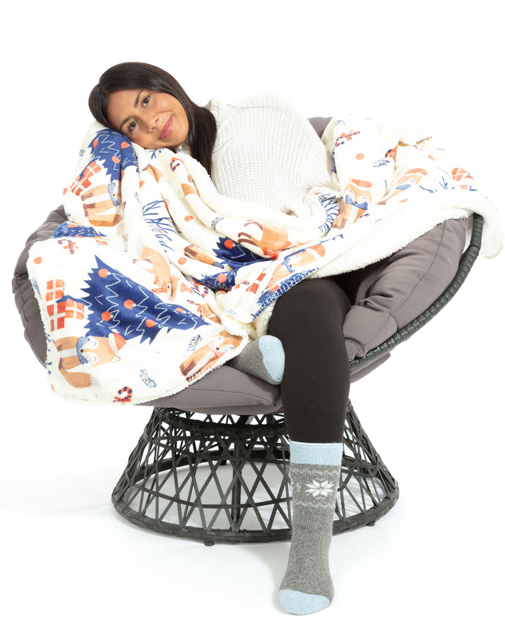 Foxy Noel - Sherpa Blanket