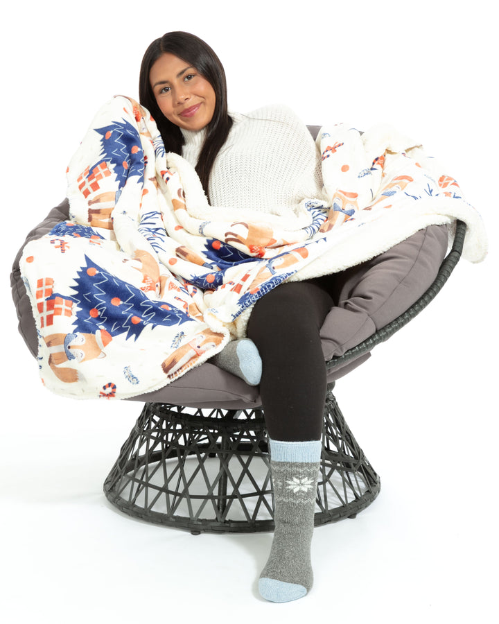 Foxy Noel - Sherpa Blanket