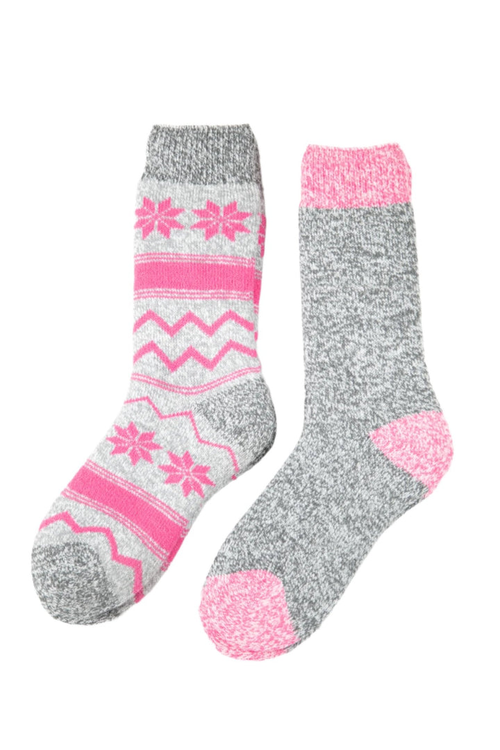 Grey & Pink Marbled - Thermal Socks