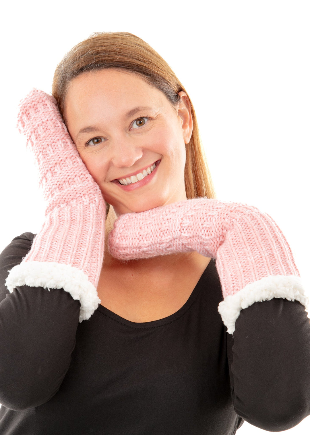 Pink - Cozy Lined Mittens