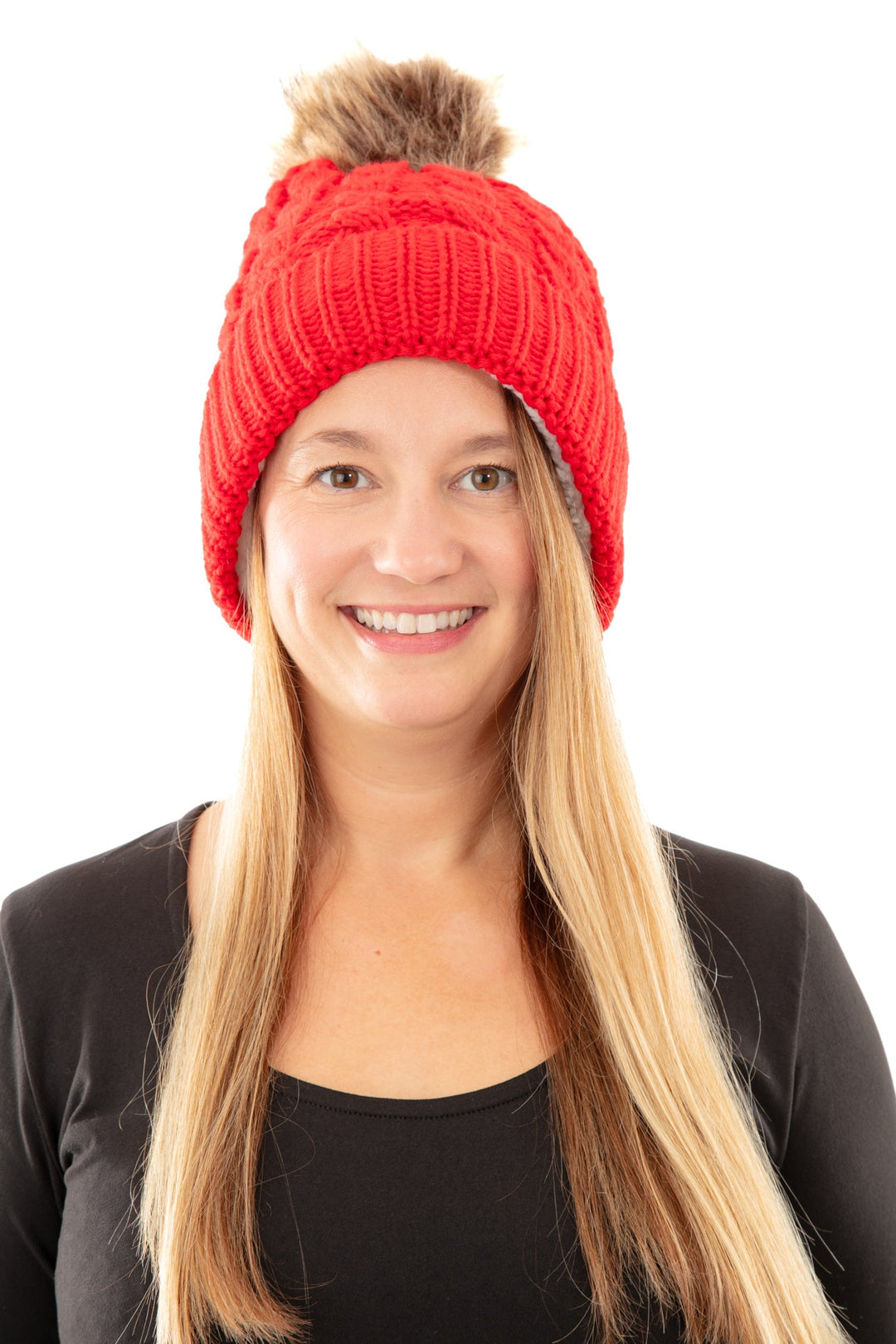 Red - Cozy Lined Hat