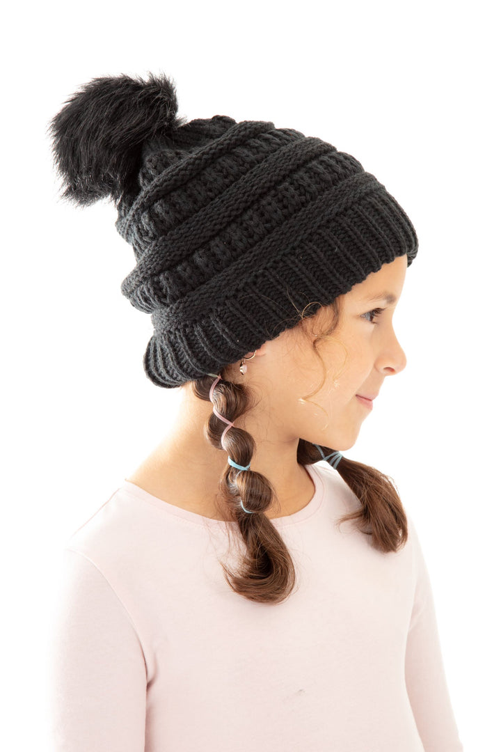 Black - Kid's Cozy Slouchy Beanie